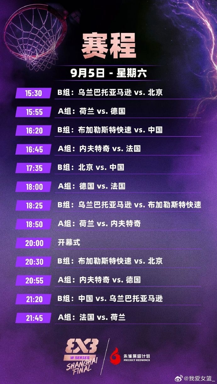 FIBA3x3全球总决赛赛程、名单出炉 本周末上海打响