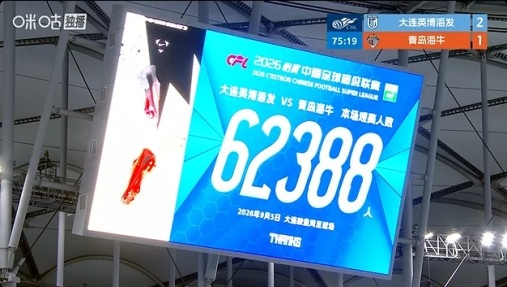 再破6万！英博vs海牛的现场观众人数为62388人